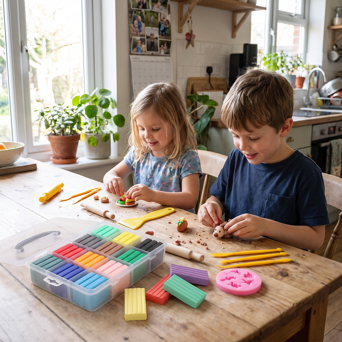 50 Colour Polymer Clay Kit – Oven Bake DIY Craft Set for Kids