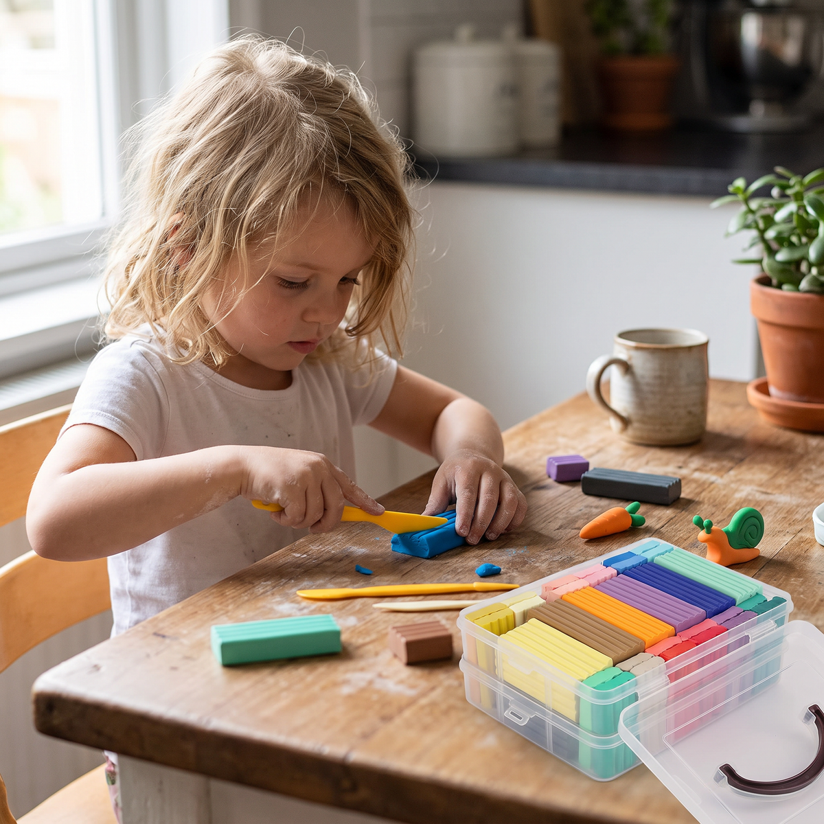 50 Colour Polymer Clay Kit – Oven Bake DIY Craft Set for Kids