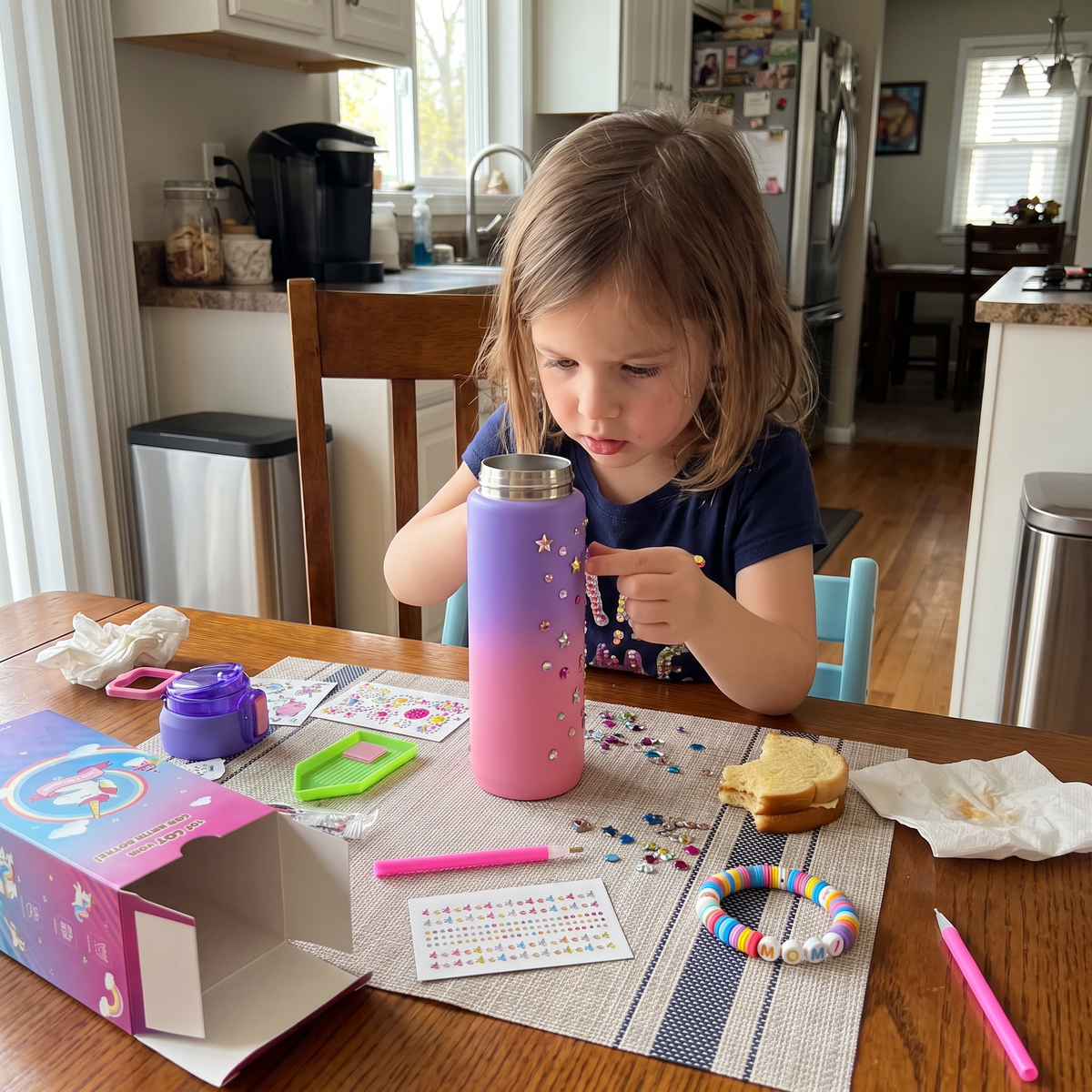 DIY Unicorn Water Bottle Decorating Kit for Kids