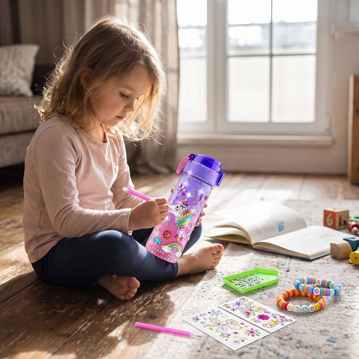 DIY Unicorn Water Bottle Decorating Kit for Kids