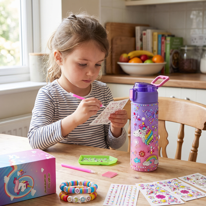 DIY Unicorn Water Bottle Decorating Kit for Kids
