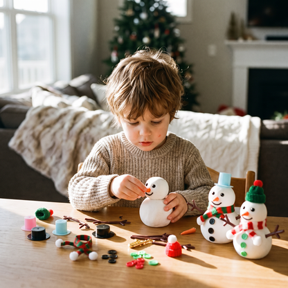 9 Pack DIY Snowman Clay Kit for Kids – Christmas Craft Set