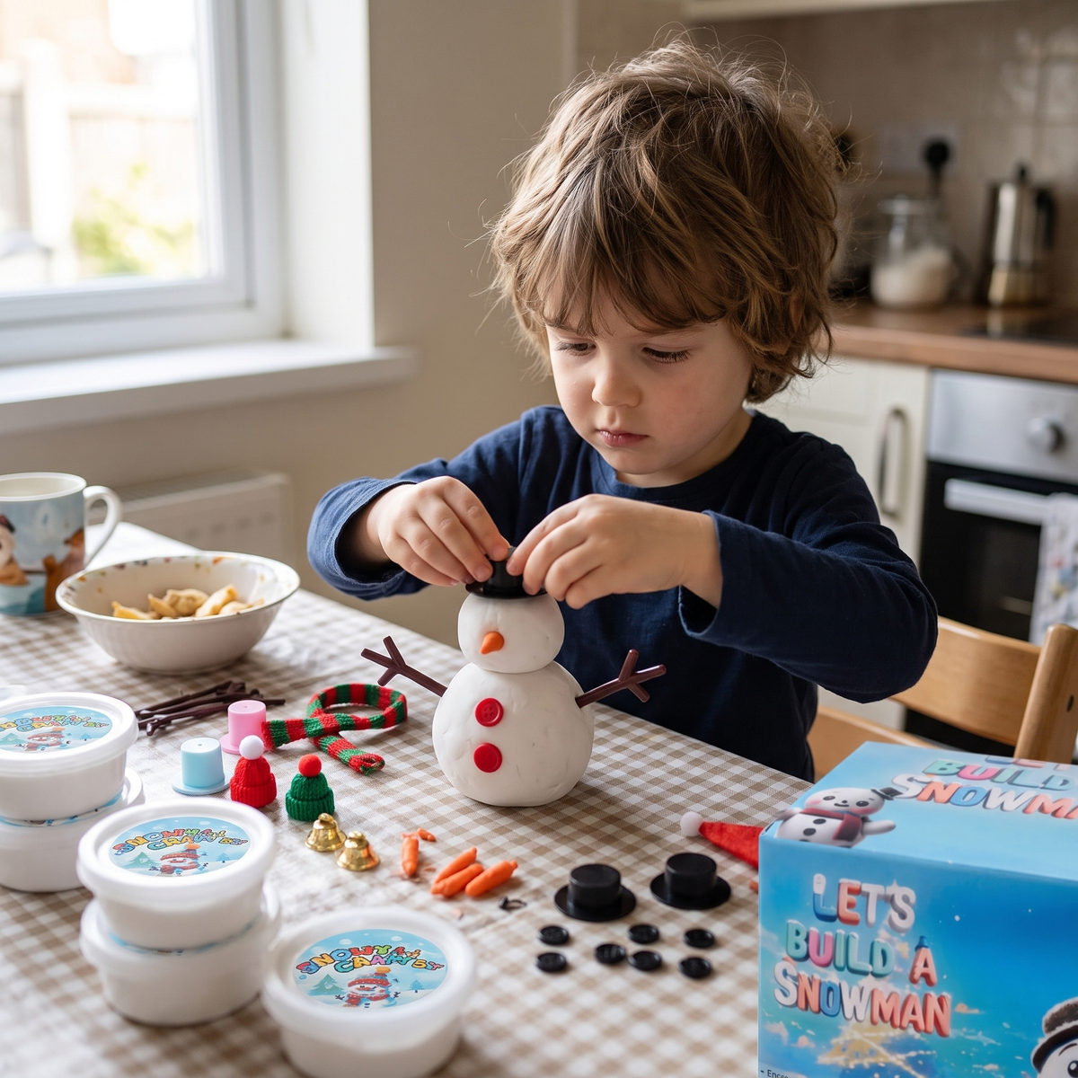 9 Pack DIY Snowman Clay Kit for Kids – Christmas Craft Set