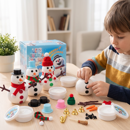 9 Pack DIY Snowman Clay Kit for Kids – Christmas Craft Set