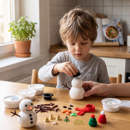 9 Pack DIY Snowman Clay Kit for Kids – Christmas Craft Set