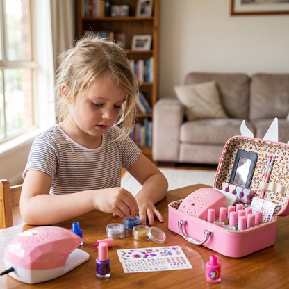 Kids Nail Polish Set with Dryer & Nail Art Kit