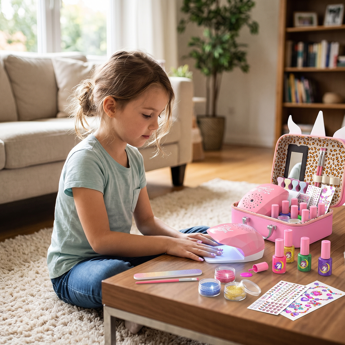 Kids Nail Polish Set with Dryer & Nail Art Kit