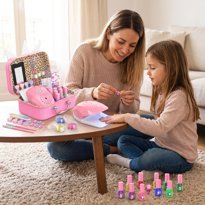 Kids Nail Polish Set with Dryer & Nail Art Kit