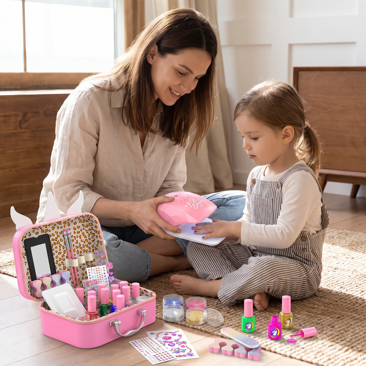 Kids Nail Polish Set with Dryer & Nail Art Kit