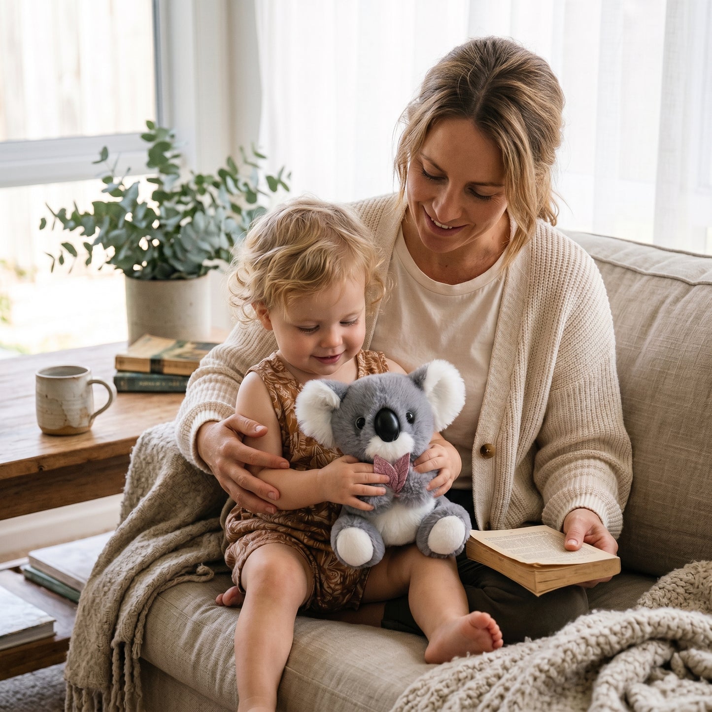 Koala Plush Toy with Leaf