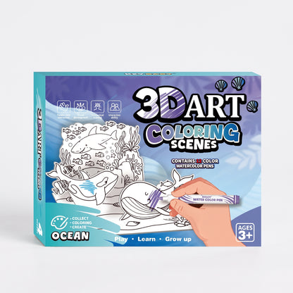 3D Pop-Up Colouring Book for Kids with Watercolour Pens