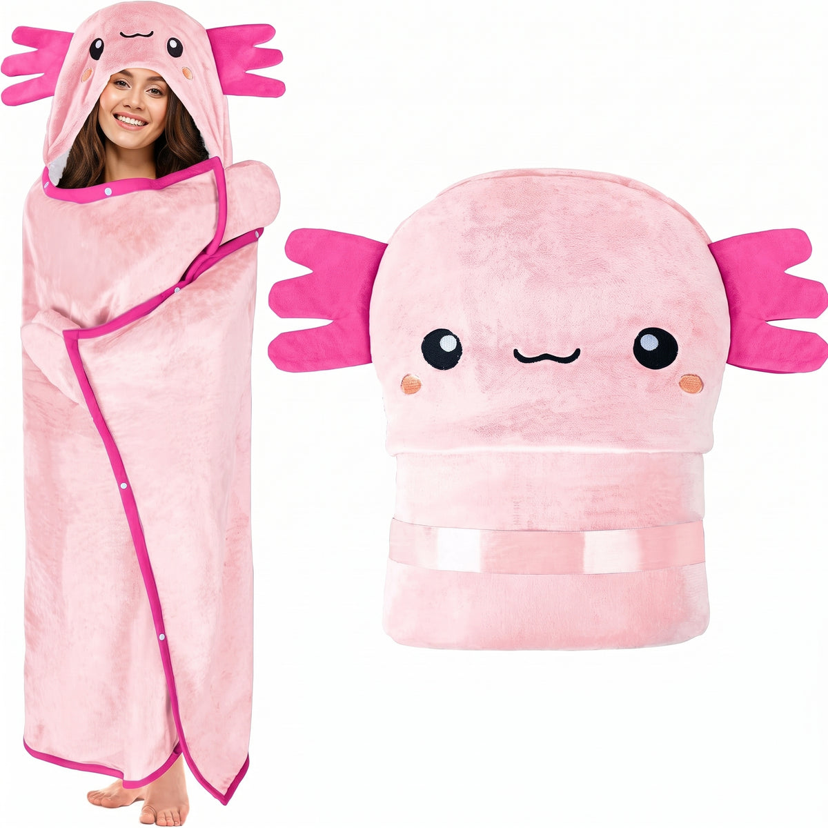 Axolotl Wearable Hooded Blanket