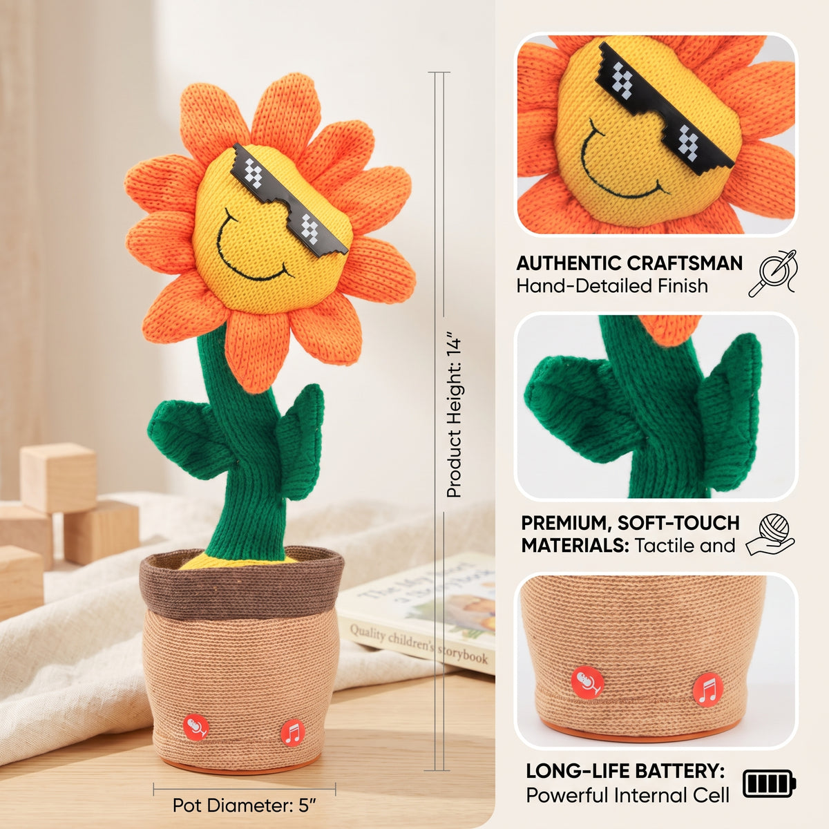 Dancing Sunflower Talking & Singing Interactive Toy for Kids