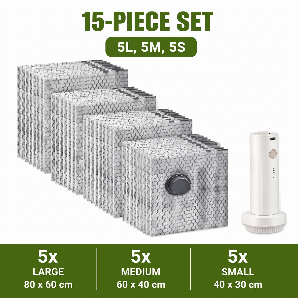 Vacuum Storage Bags with Wireless Air Pump