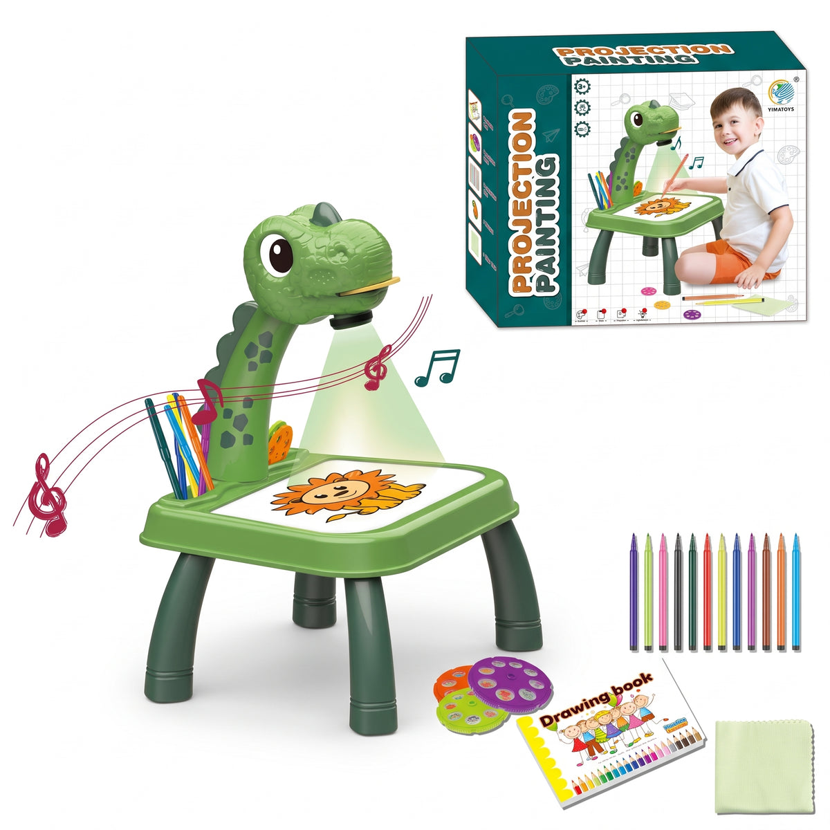 Kids Dinosaur Drawing Projector Table