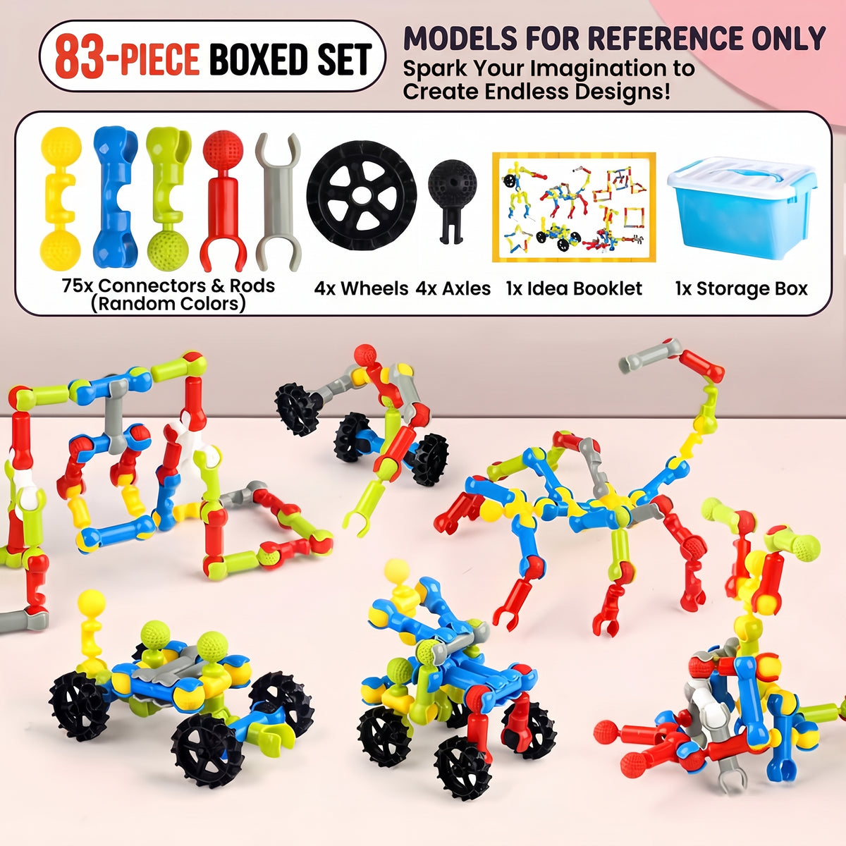 STEM Building Blocks Set for Kids – Creative Construction Toy Kit