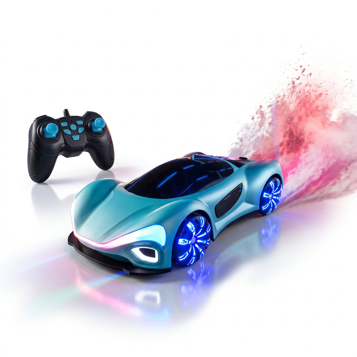Remote Control Drift Car with LED Lights & Spray Effect