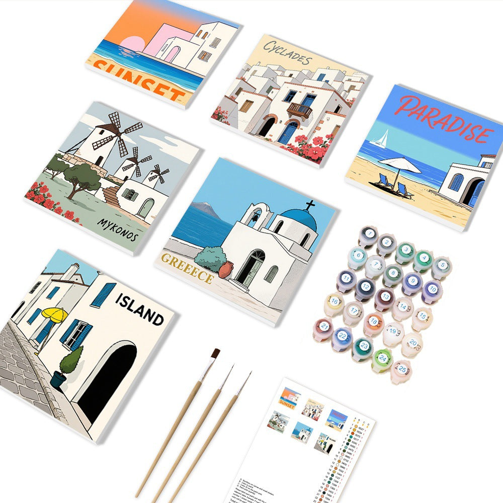 DIY Paint By Numbers Kit(6 Canvas)
