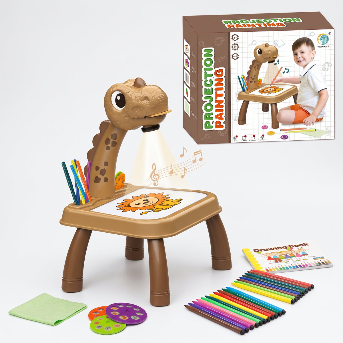 Kids Dinosaur Drawing Projector Table
