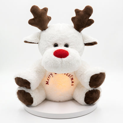 Interactive Breathing Plush Toy with Light, Sound & Moving Ears