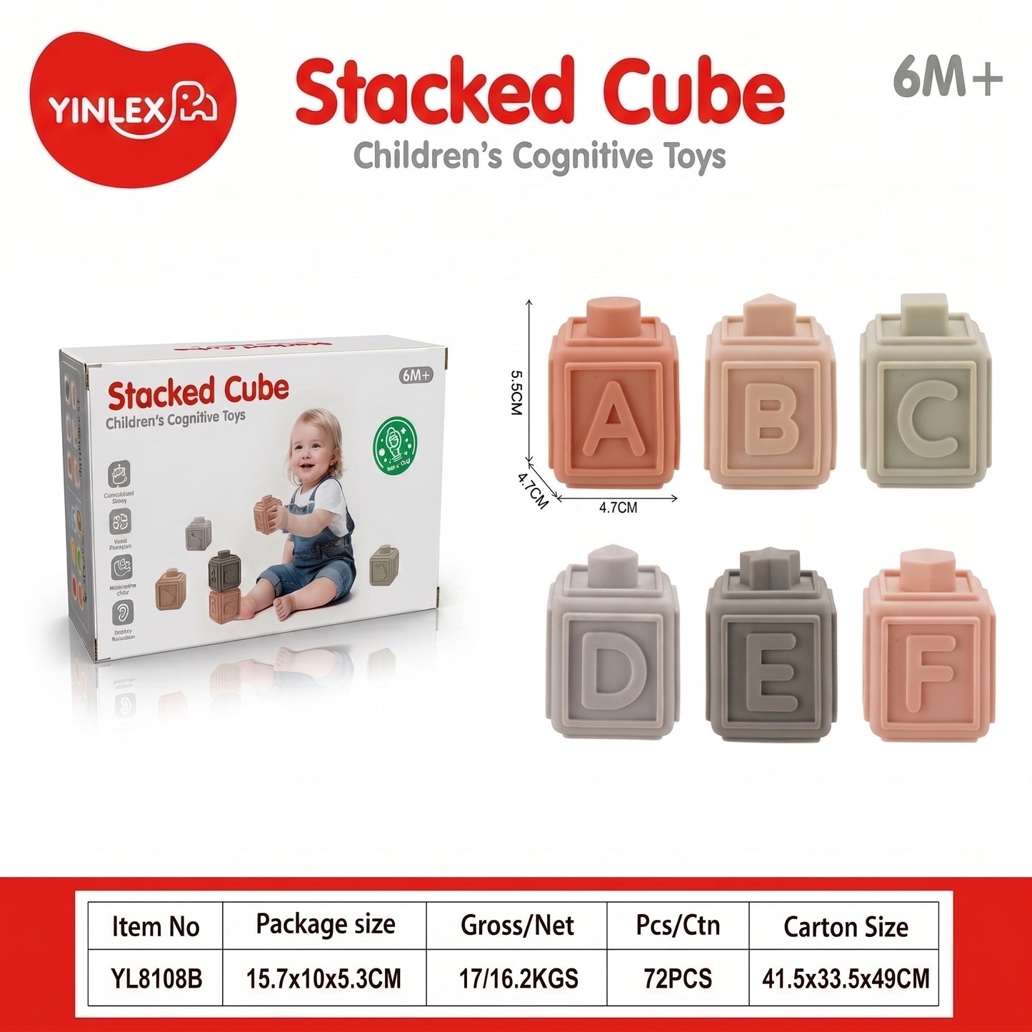 Silicone Baby Stacking Blocks