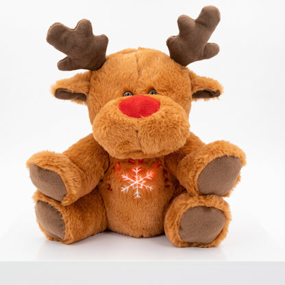 Interactive Breathing Plush Toy with Light, Sound & Moving Ears