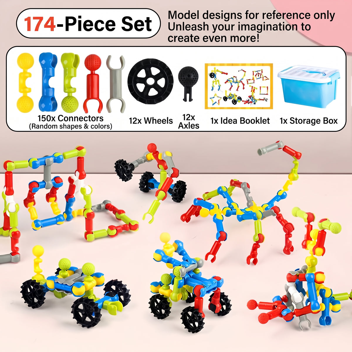 STEM Building Blocks Set for Kids – Creative Construction Toy Kit