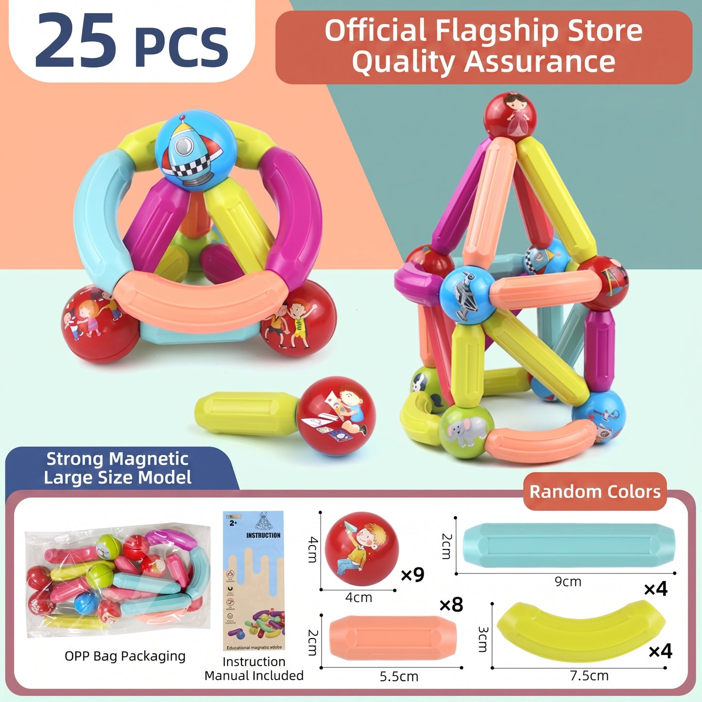 Magnetic Building Sticks & Balls Set for Kids