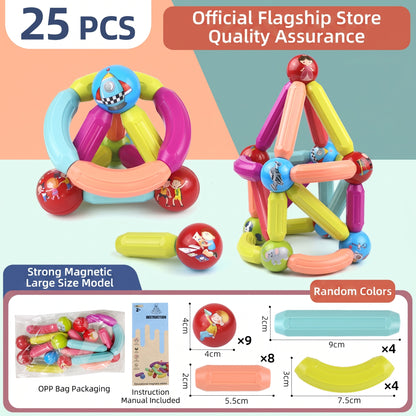 Magnetic Building Sticks & Balls Set for Kids