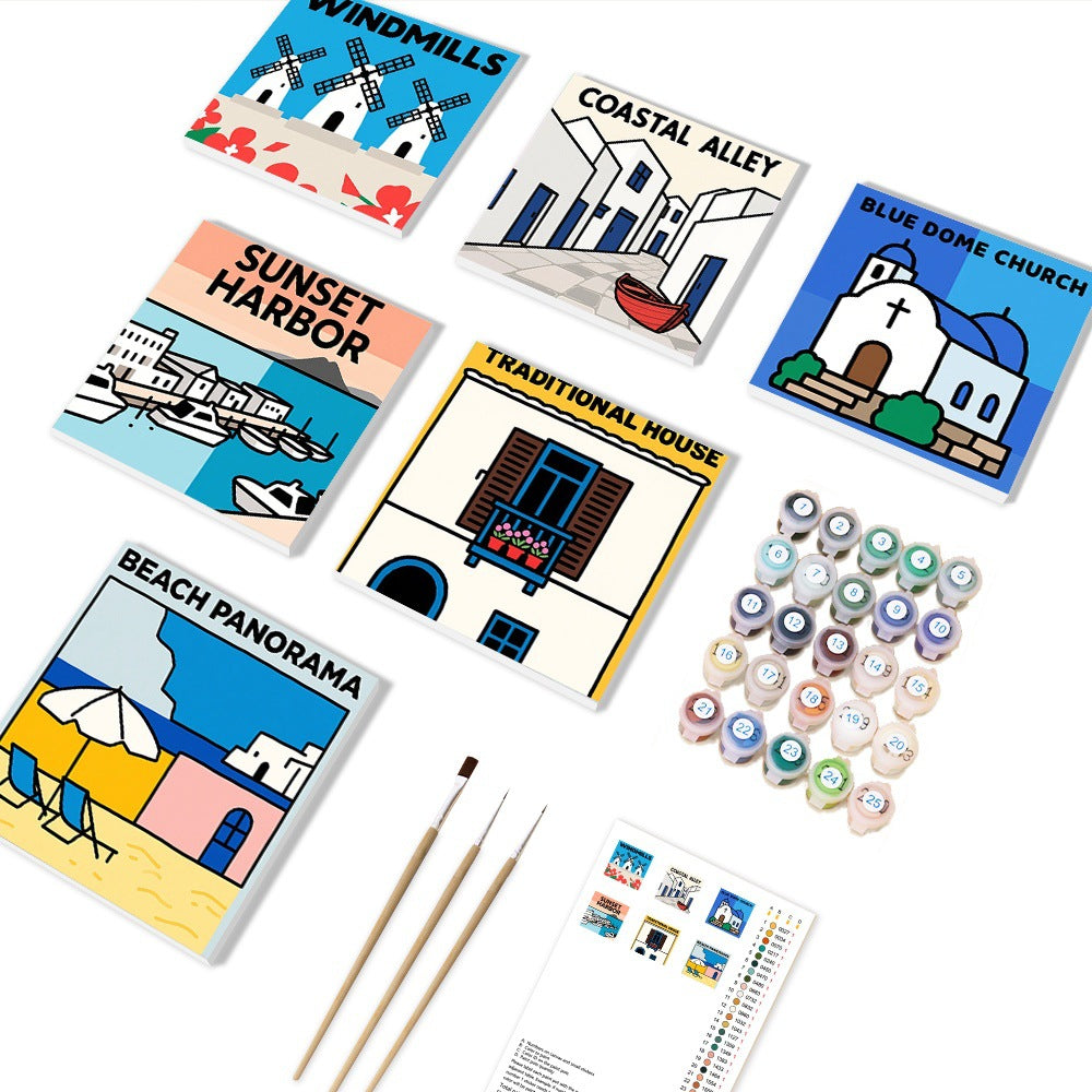 DIY Paint By Numbers Kit(6 Canvas)