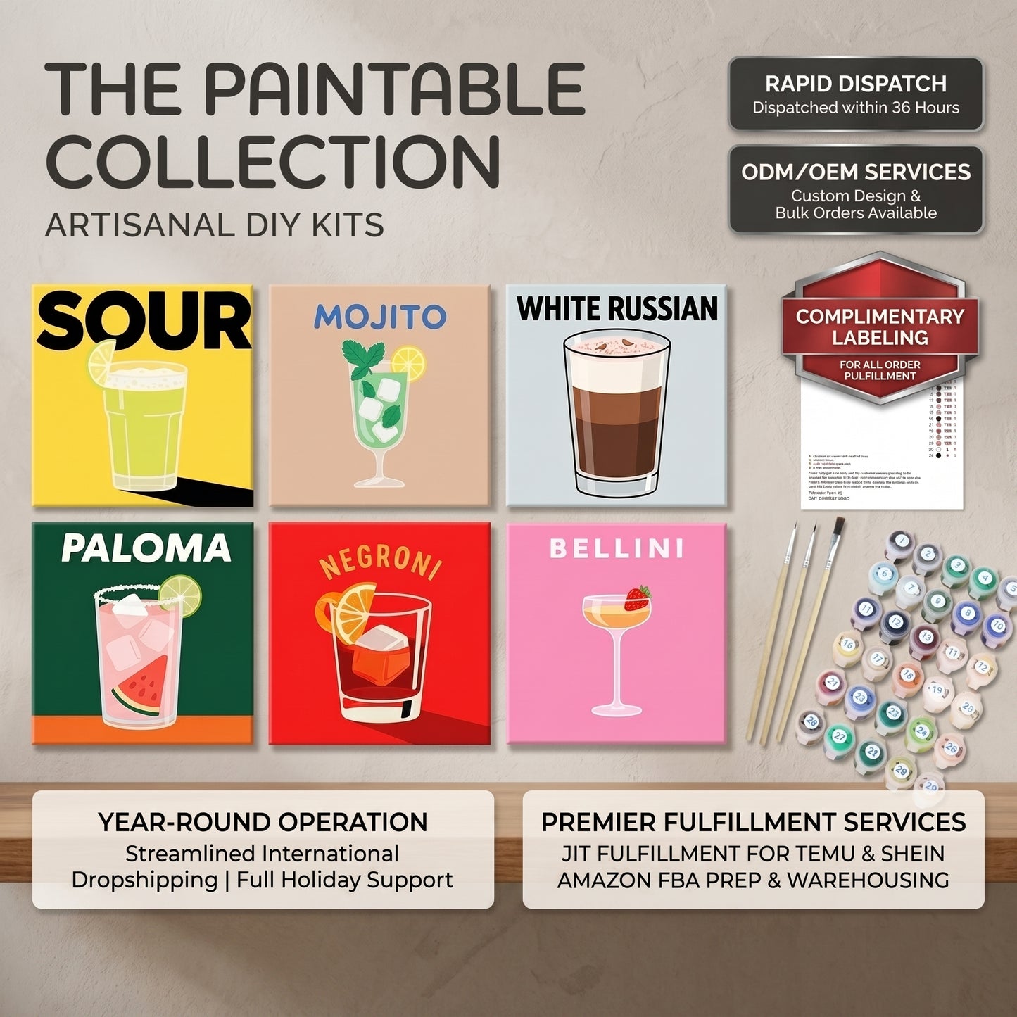 DIY Paint By Numbers Kit(6 Canvas)