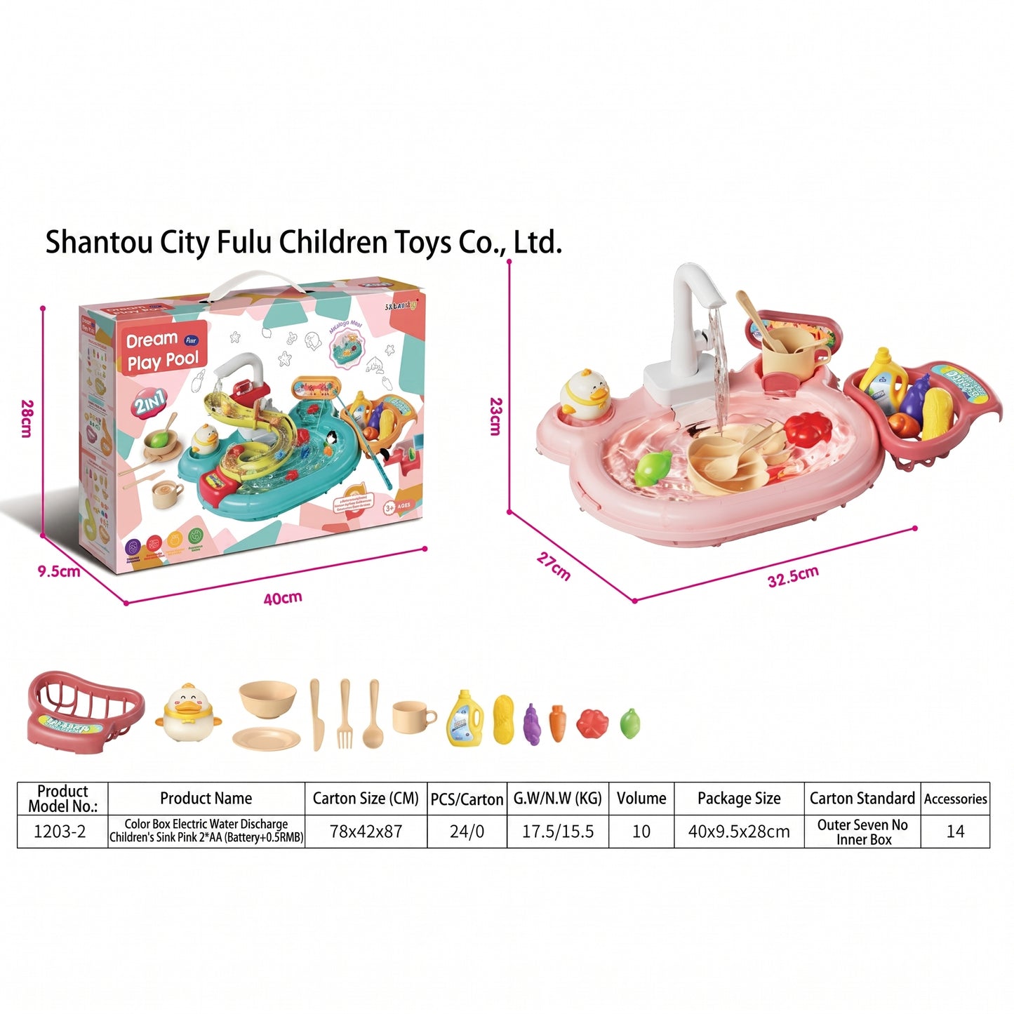 Kids Kitchen Sink Play Set